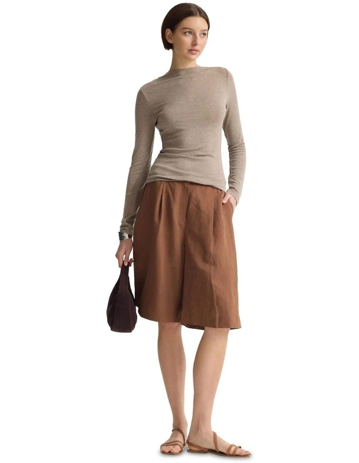 Florence Long Sleeve Top in Mocha image 1