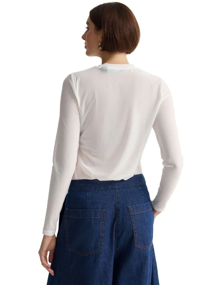 Camilla Mesh Top in Ecru image 2