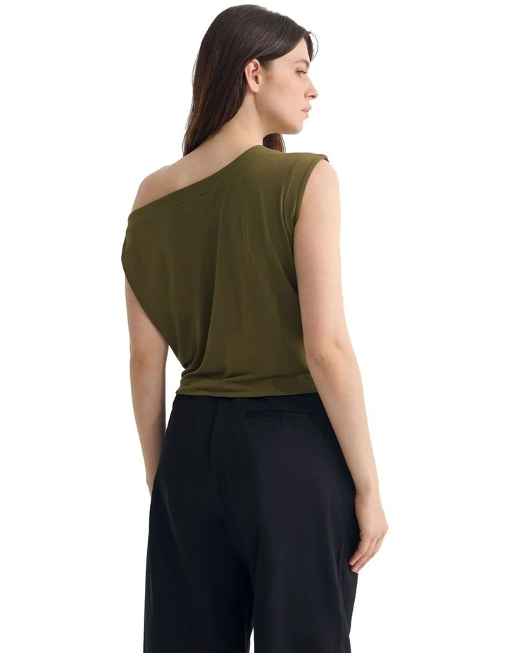 Edi Jersey Top in Green image 2