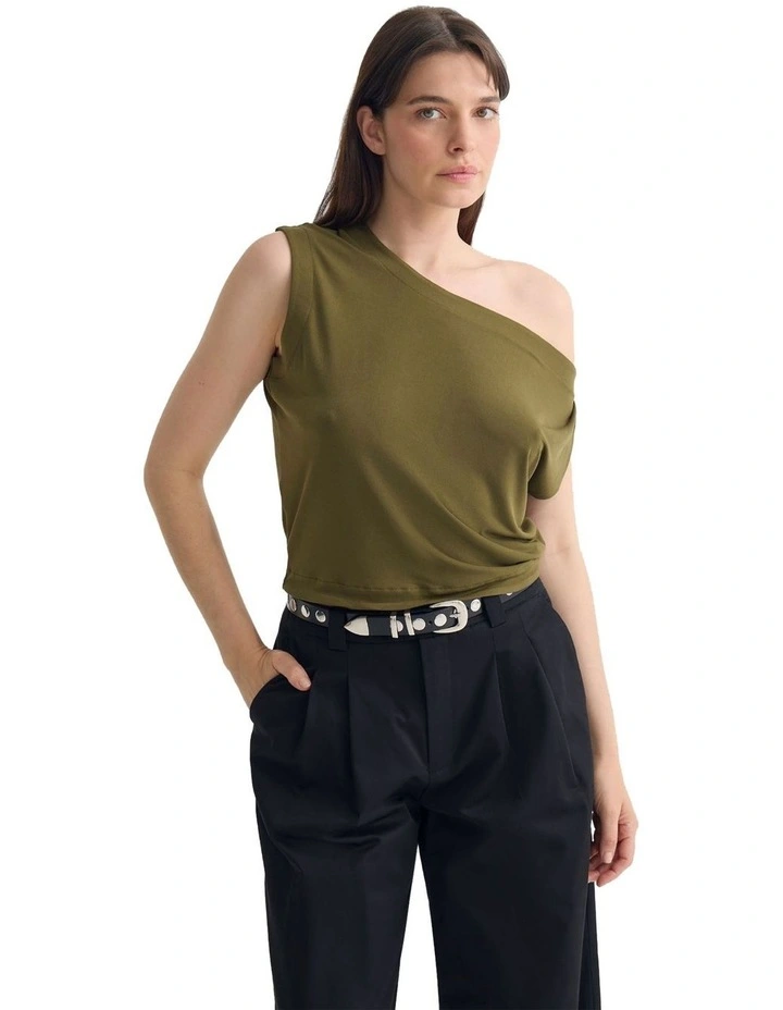 Edi Jersey Top in Green image 5