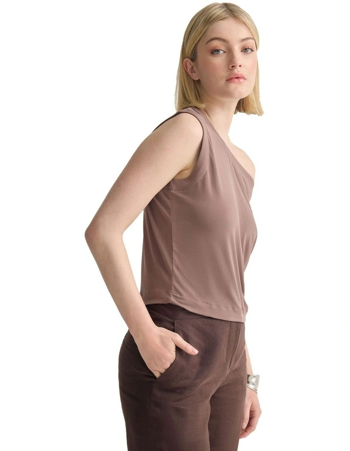 Edi Jersey Top in Mocha image 3