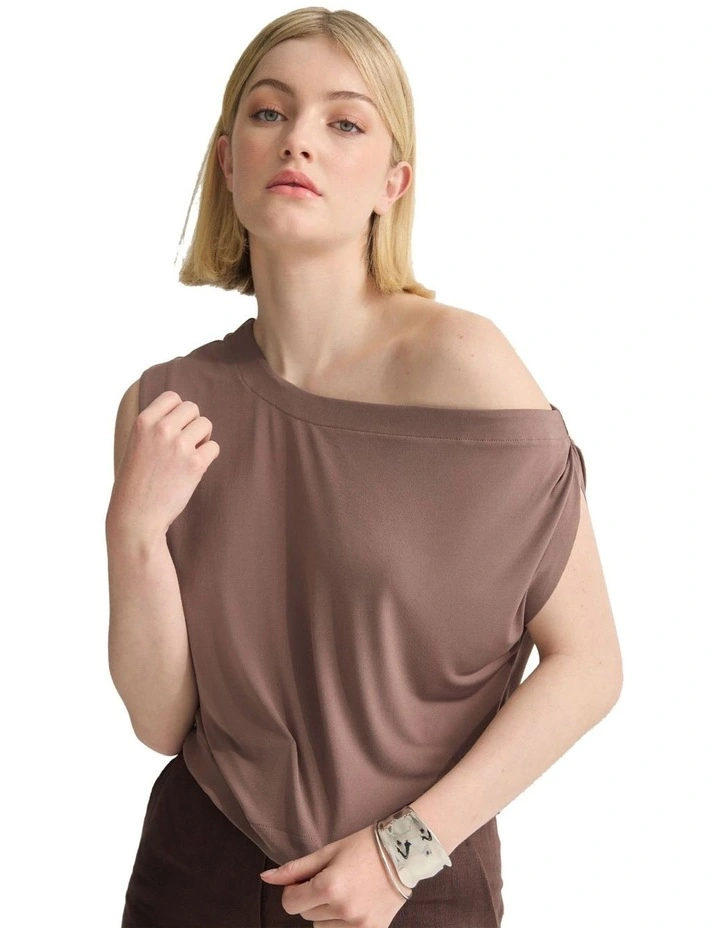 Edi Jersey Top in Mocha image 4