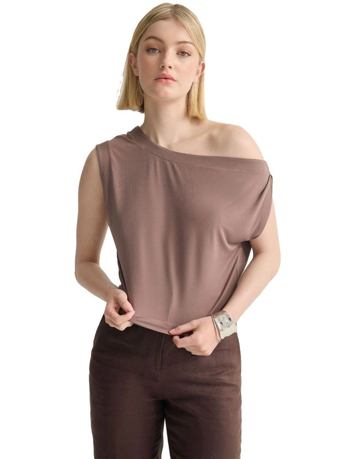 Edi Jersey Top in Mocha image 5