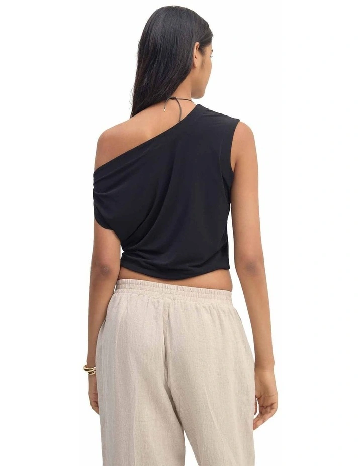 Edi Jersey Top in Black image 2