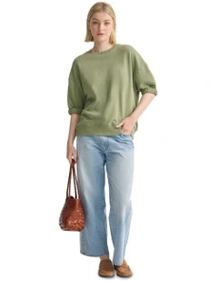 Maeve French Terry Top in Green