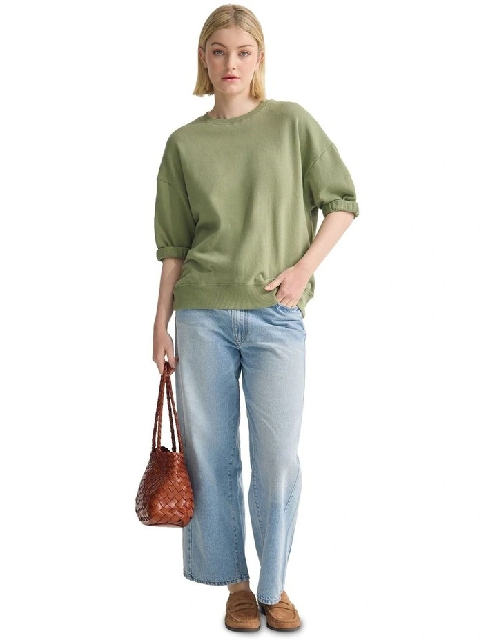 Maeve French Terry Top in Green image 1