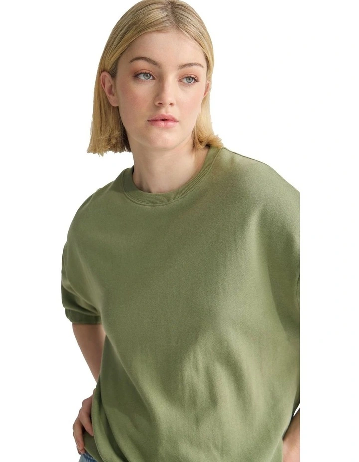 Maeve French Terry Top in Green image 4
