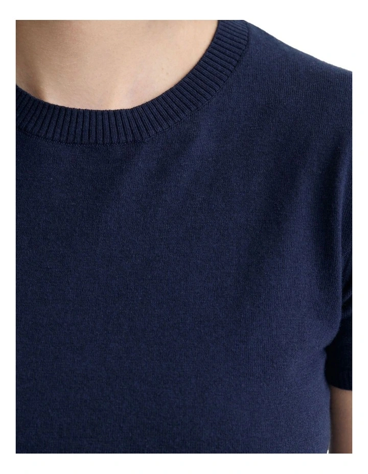 Olivia Crop Cashmere Knit in Navy image 6