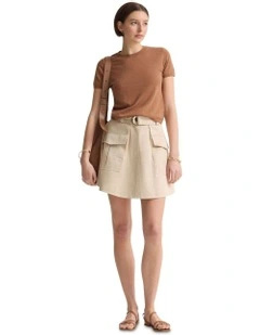 Olivia Crop Cashmere Knit in Mocha
