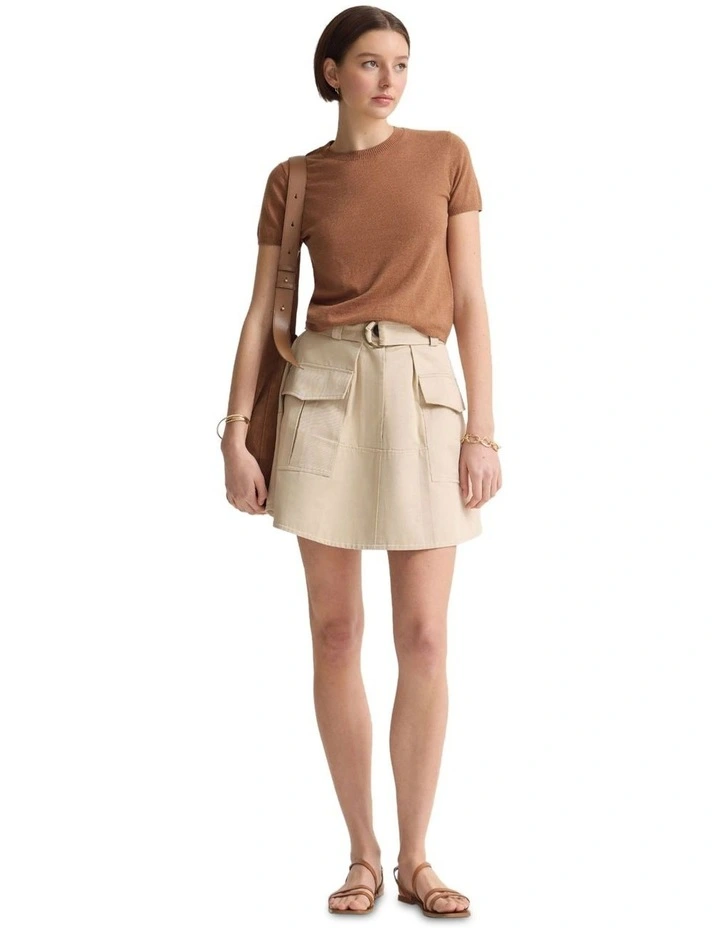 Olivia Crop Cashmere Knit in Mocha image 1