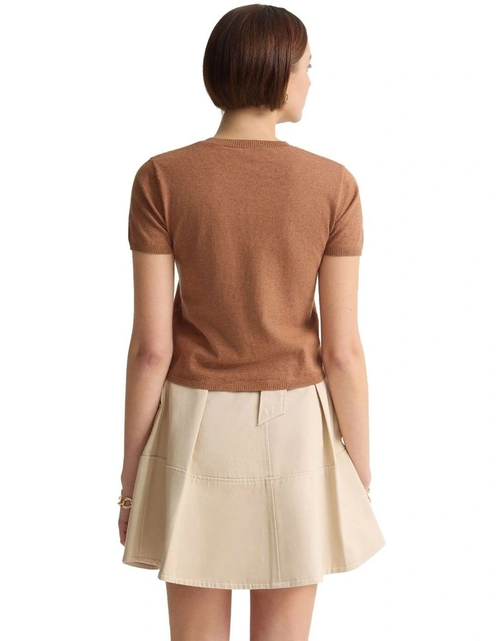 Olivia Crop Cashmere Knit in Mocha image 2