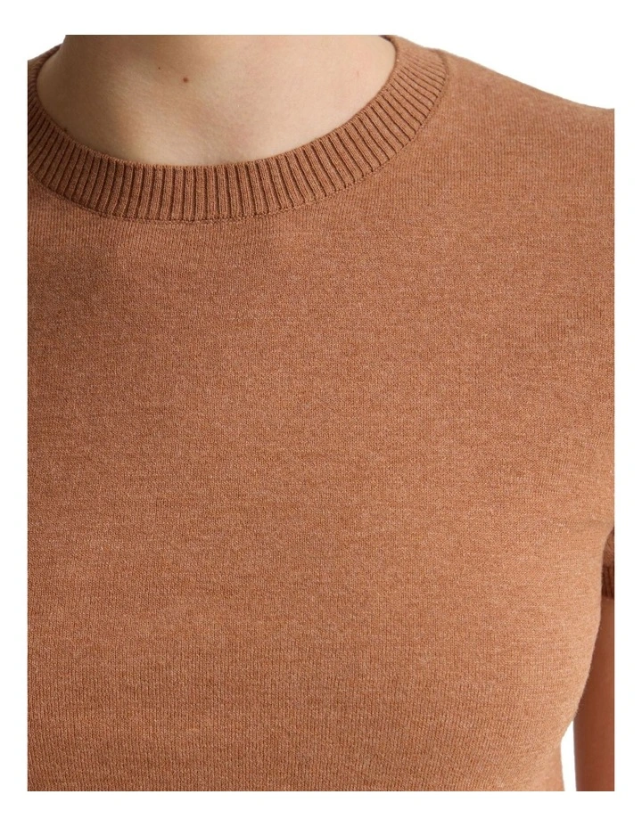 Olivia Crop Cashmere Knit in Mocha image 6