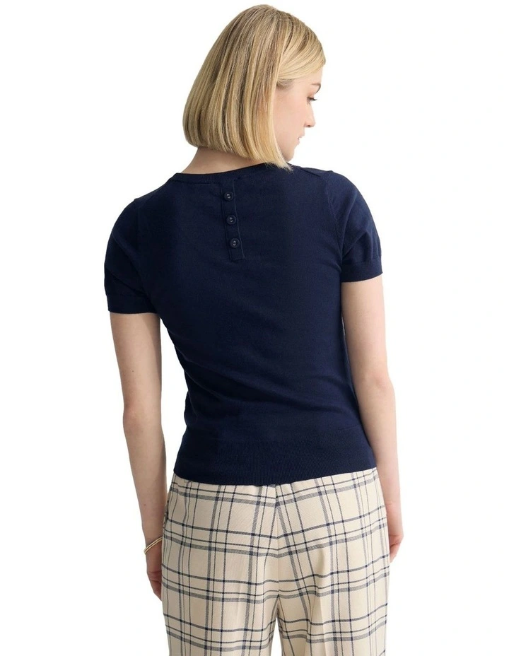 Grace Cashmere Blend Knit in Navy image 2