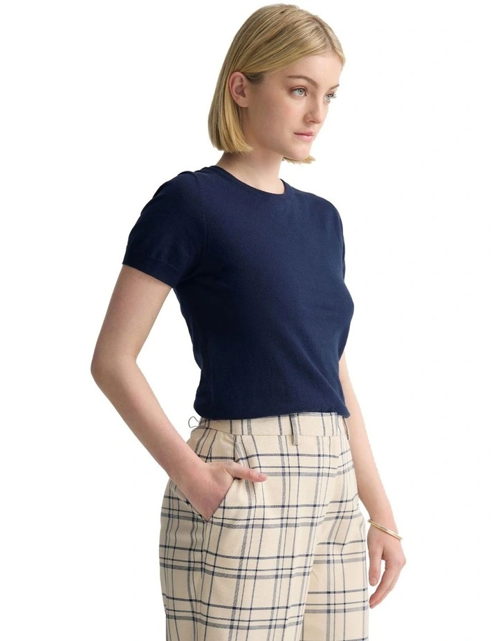 Grace Cashmere Blend Knit in Navy image 3
