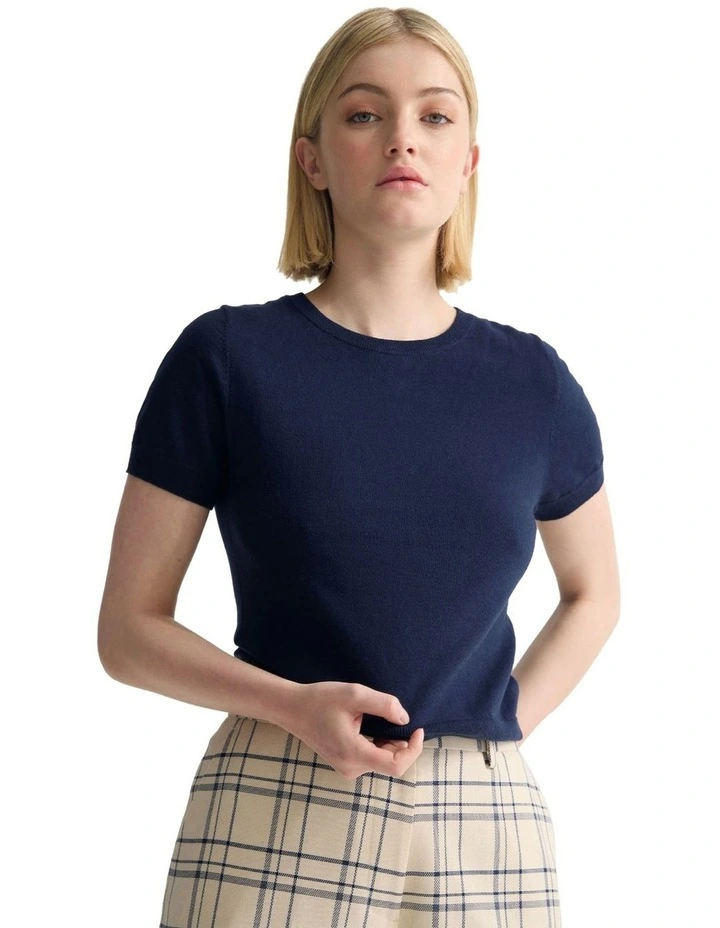 Grace Cashmere Blend Knit in Navy image 4