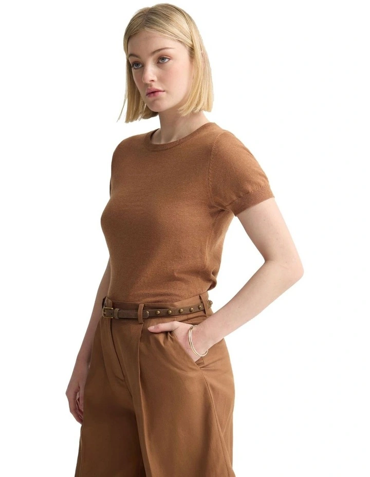 Grace Cashmere Blend Knit in Mocha image 3
