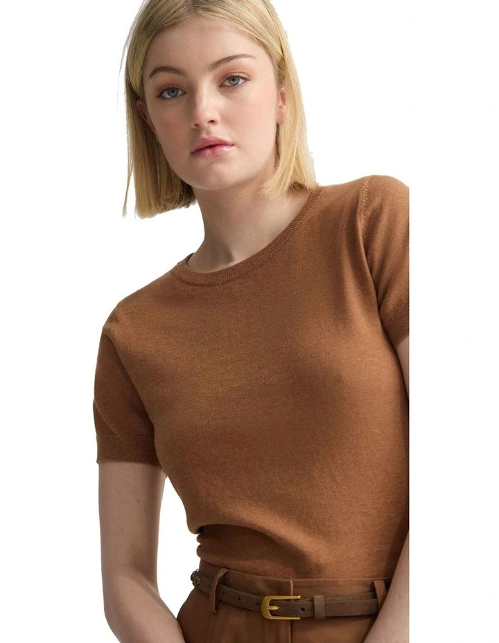Grace Cashmere Blend Knit in Mocha image 4