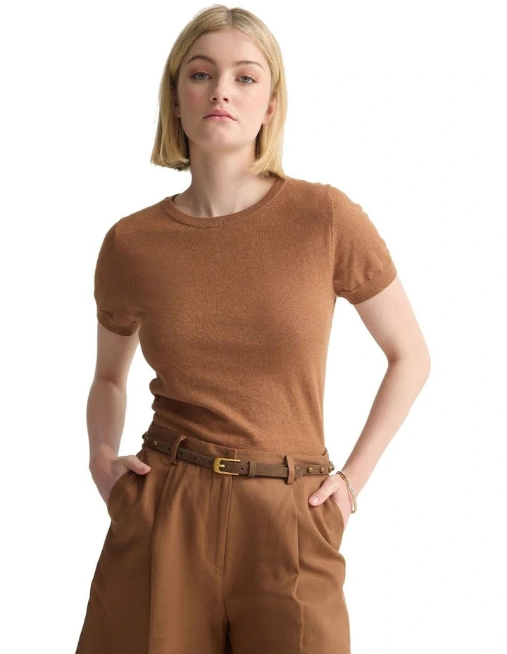 Grace Cashmere Blend Knit in Mocha image 5
