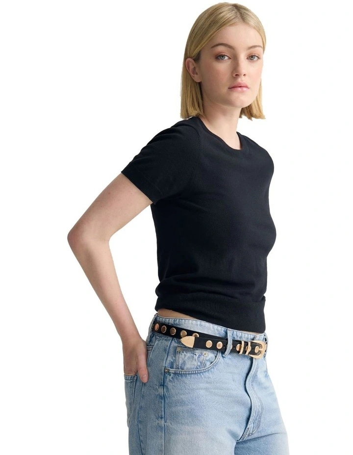 Grace Cashmere Blend Knit in Black image 3