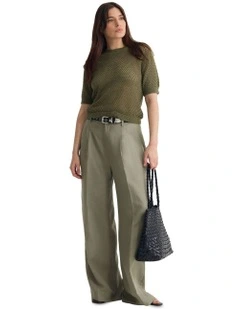 Luna Cotton Knit Top in Olive