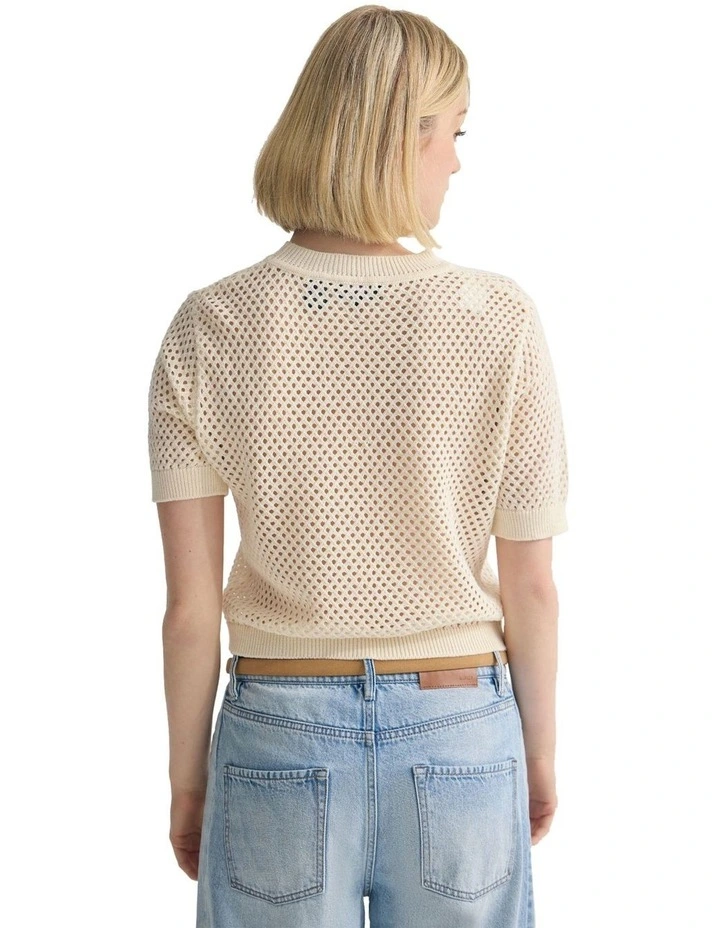 Luna Cotton Knit Top in Ivory image 2
