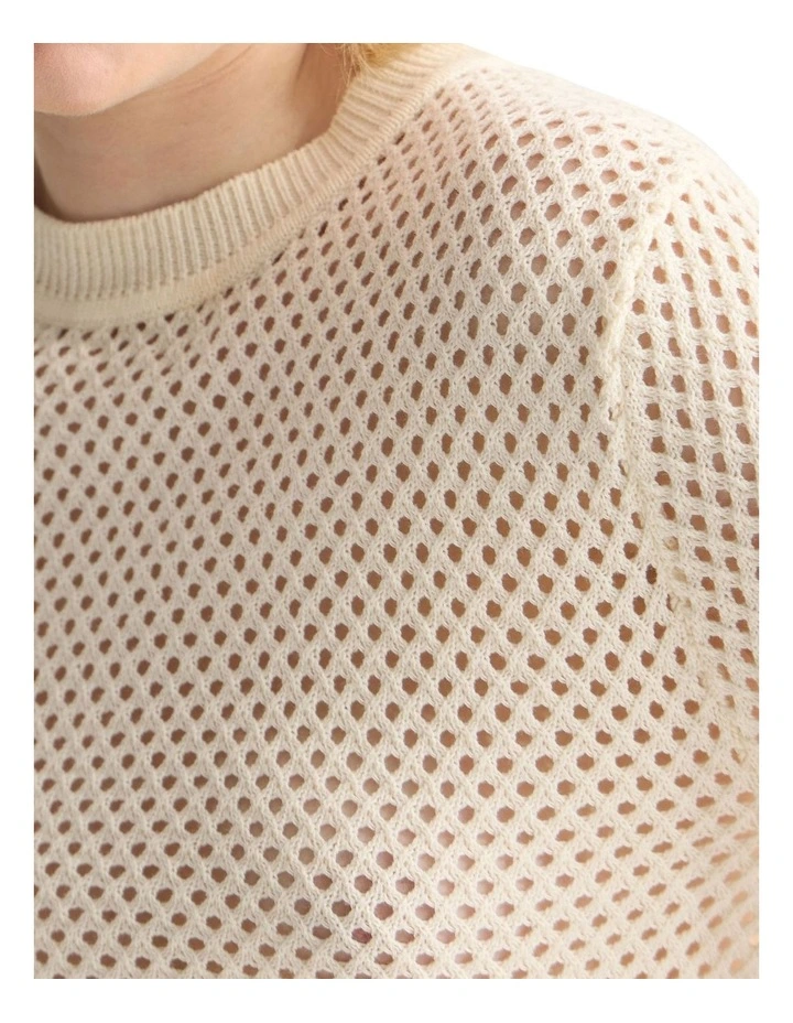 Luna Cotton Knit Top in Ivory image 6