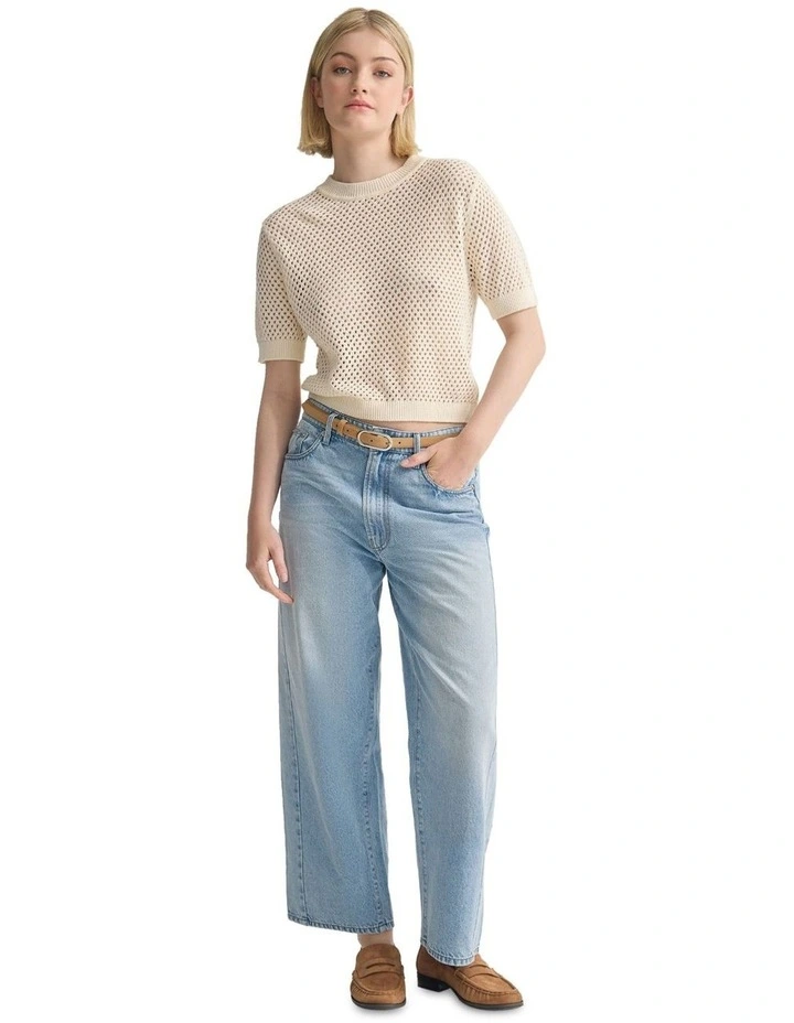 Luna Cotton Knit Top in Ivory image 7