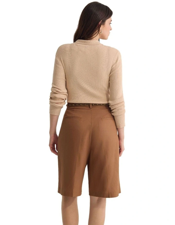 Onyx Ribbed Bodysuit in Caramel image 2