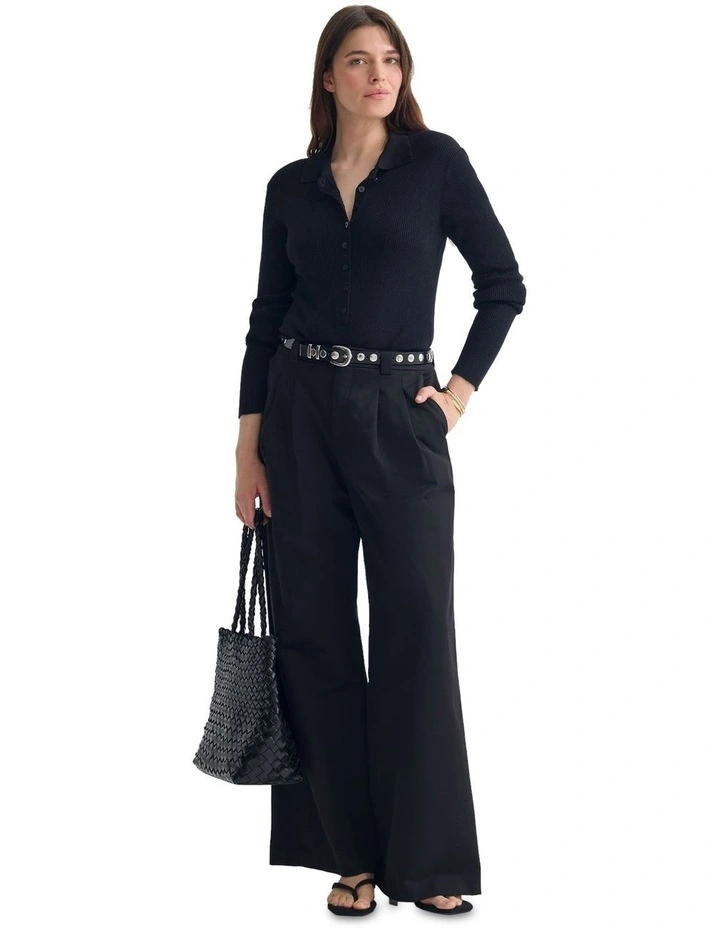 Onyx Ribbed Bodysuit in Black image 1
