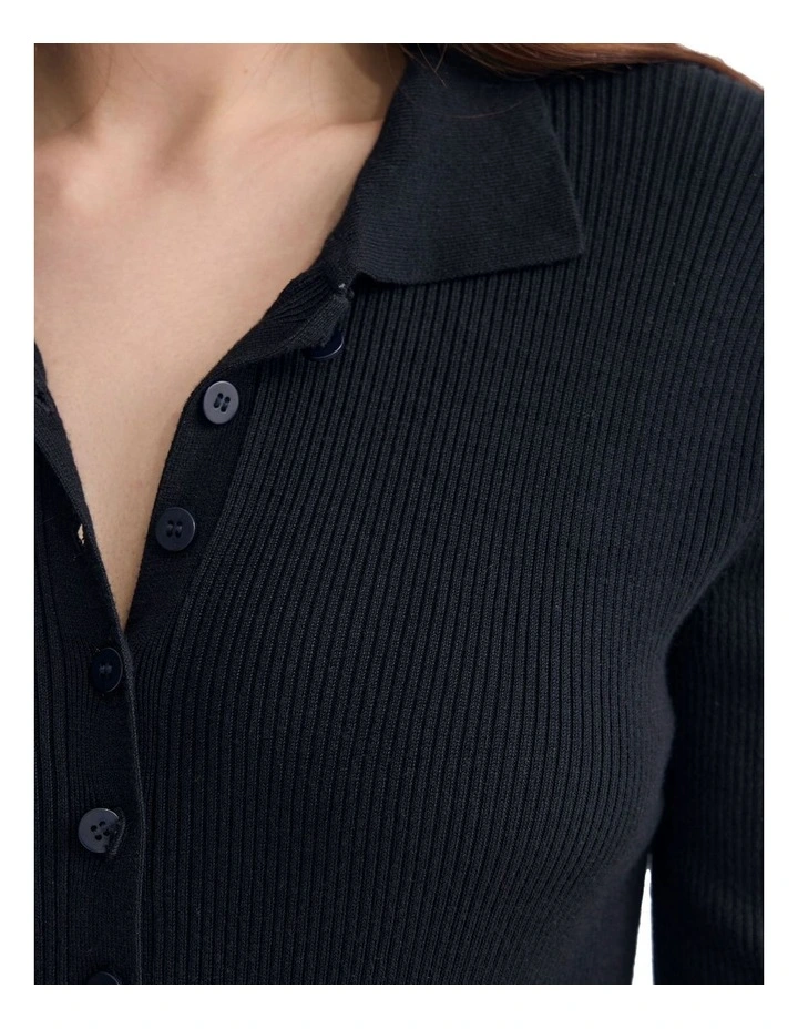 Onyx Ribbed Bodysuit in Black image 6