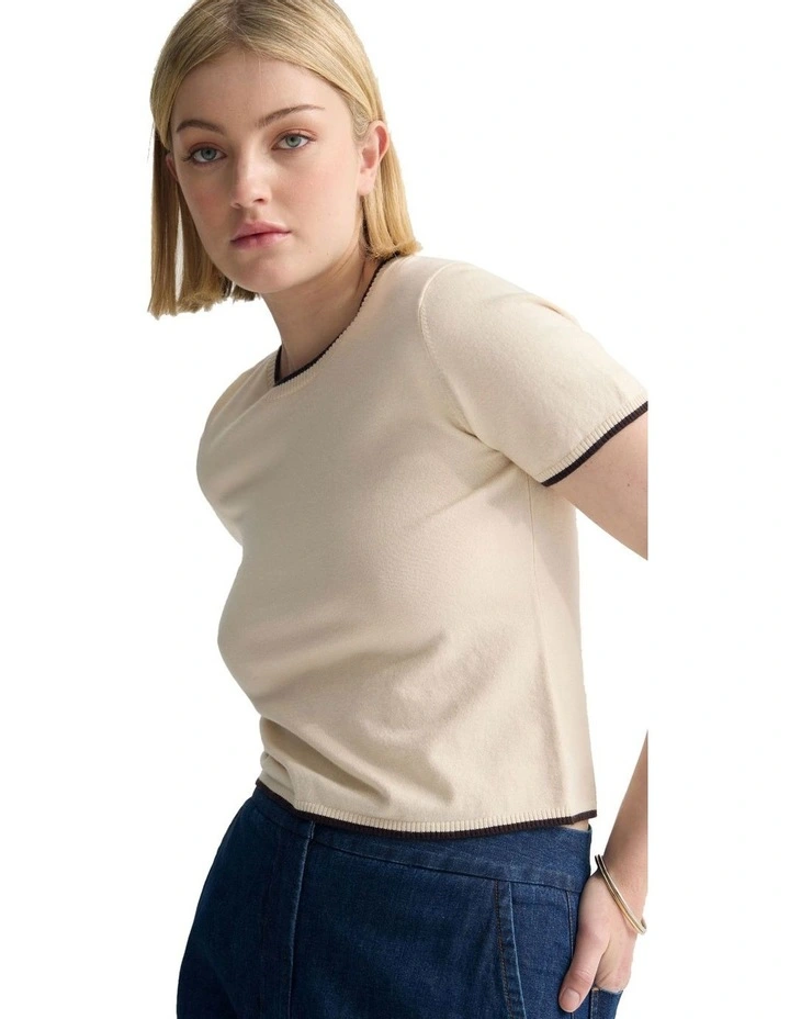 Indra Tipping Knit in Orange image 4