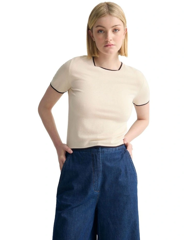 Indra Tipping Knit in Orange image 5