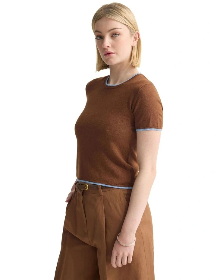 Indra Tipping Knit in Brown image 3