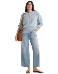 Colette Cotton Crew Neck Jumper in Sky