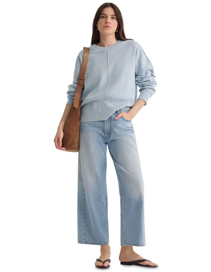 Colette Cotton Crew Neck Jumper in Sky image 1