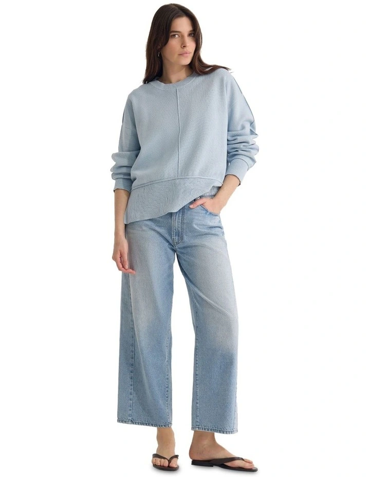Colette Cotton Crew Neck Jumper in Sky image 5