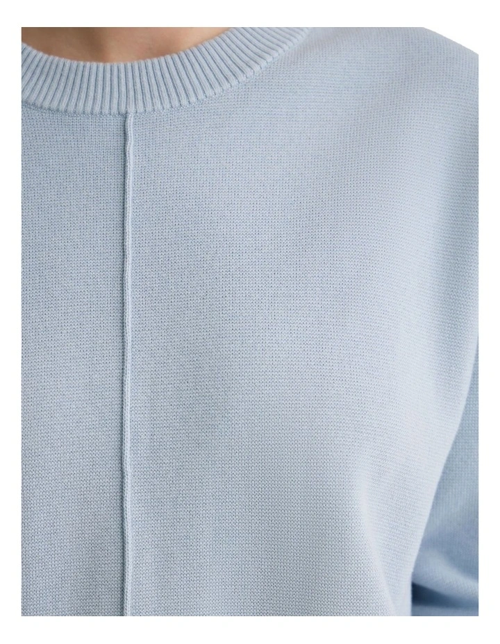 Colette Cotton Crew Neck Jumper in Sky image 6