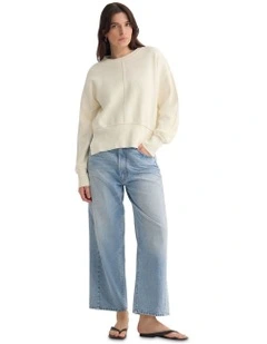 Colette Cotton Crew Neck Jumper in Ivory