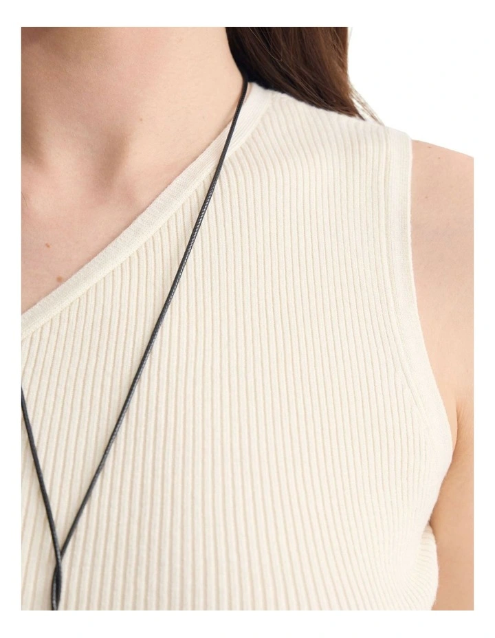 Lane One Shoulder Tank in Ivory image 6