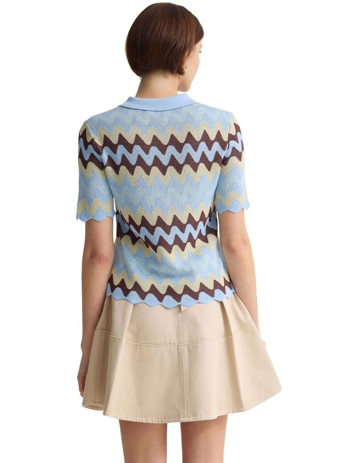 Ashley Knitted Polo in Blue image 2