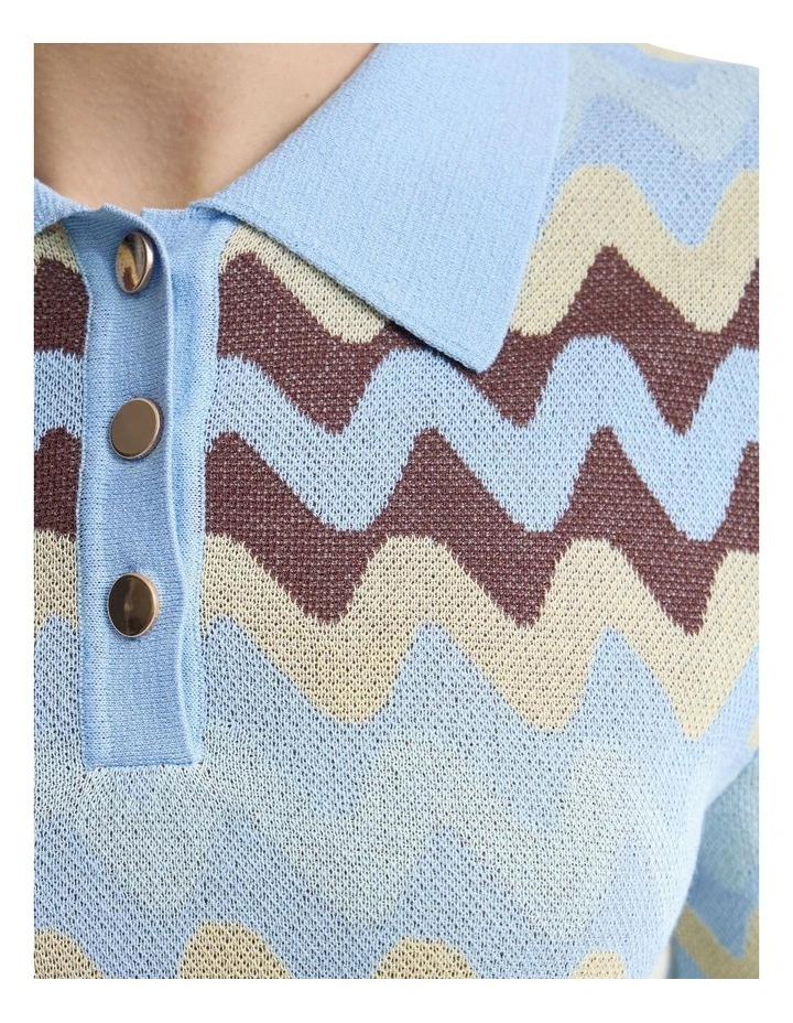 Ashley Knitted Polo in Blue image 6