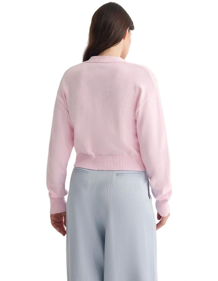 Sarah Cotton Cardigan in Pink image 2