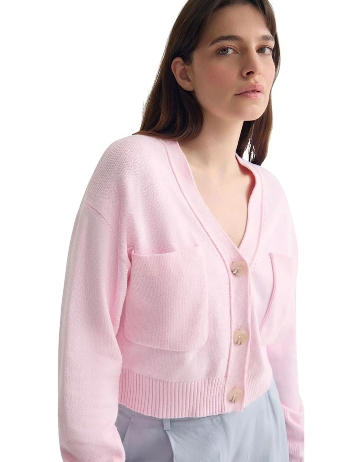 Sarah Cotton Cardigan in Pink image 4