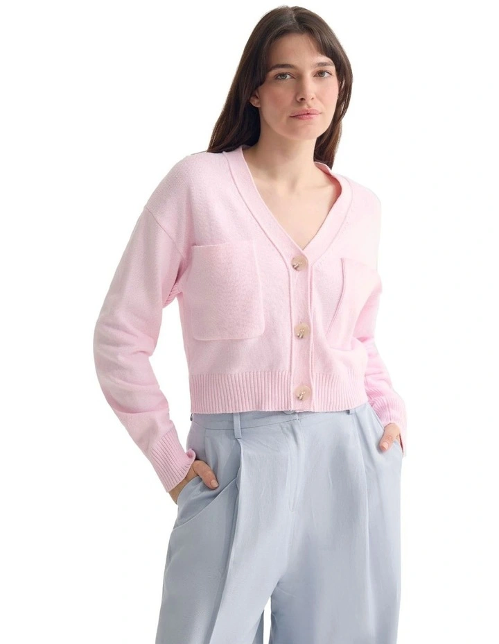 Sarah Cotton Cardigan in Pink image 5