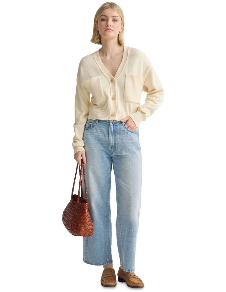 Sarah Cotton Cardigan in Stone image 1