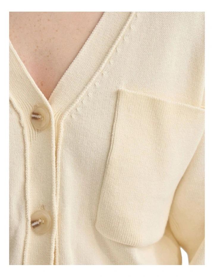 Sarah Cotton Cardigan in Stone image 6