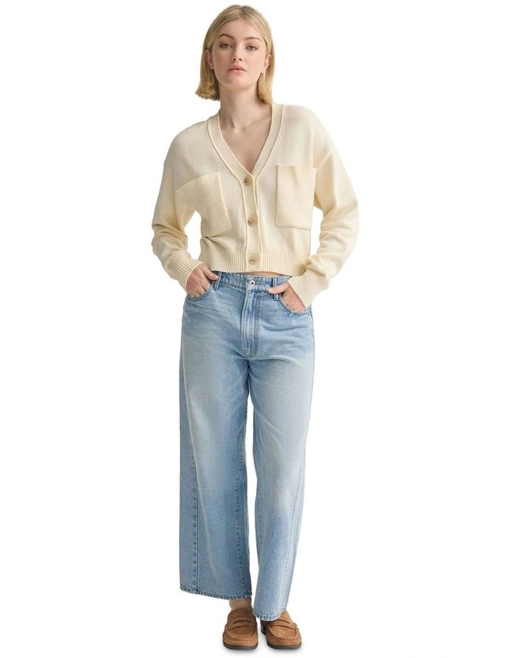 Sarah Cotton Cardigan in Stone image 7