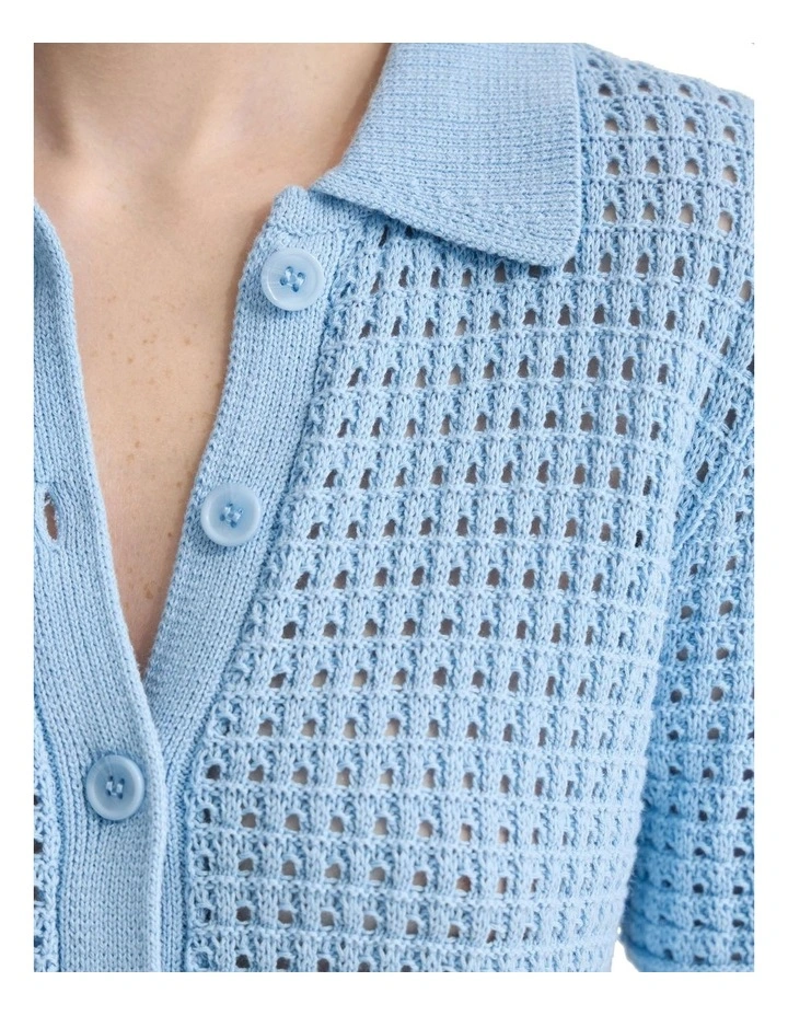 Imogen Crop Cardigan in Sky image 6
