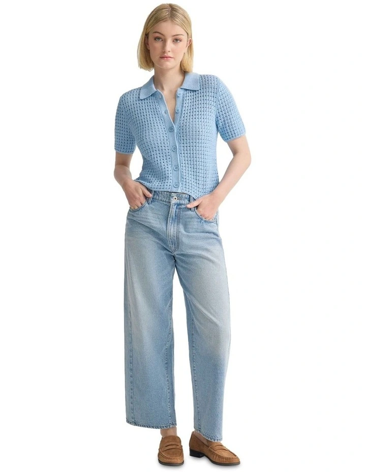 Imogen Crop Cardigan in Sky image 7