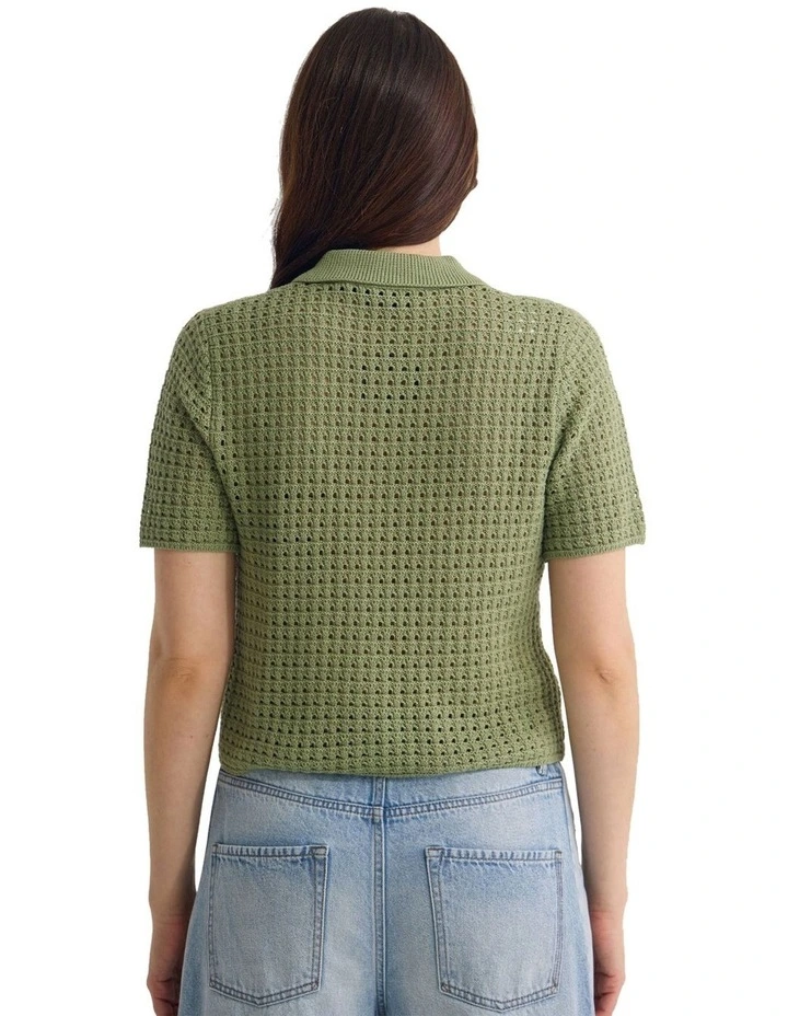 Imogen Crop Cardigan in Green image 2